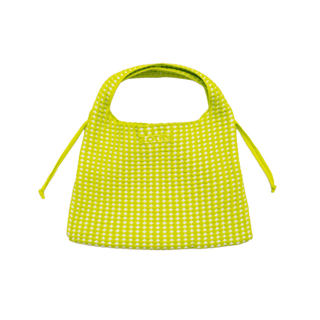 Alma Bag Large - white & yellow / checks