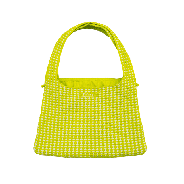 Alma Bag Large - white & yellow / checks