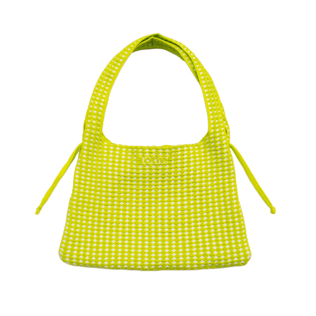 Alma Bag Large - white & yellow / checks