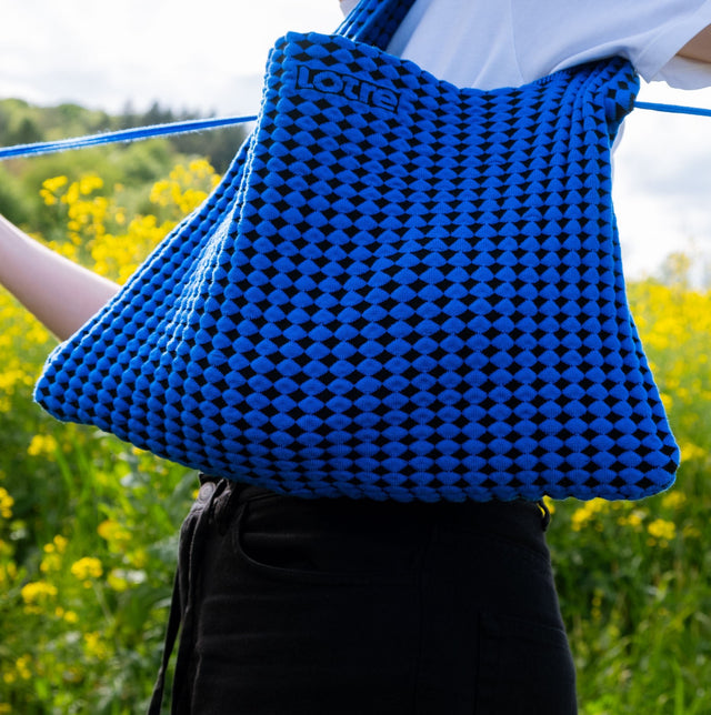 Alma Tasche Groß - Schwarz & Blau / Karo