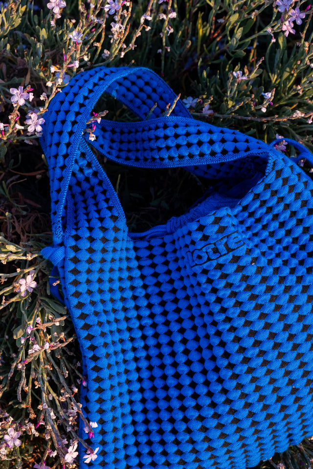 Alma Tasche Groß - Schwarz & Blau / Karo