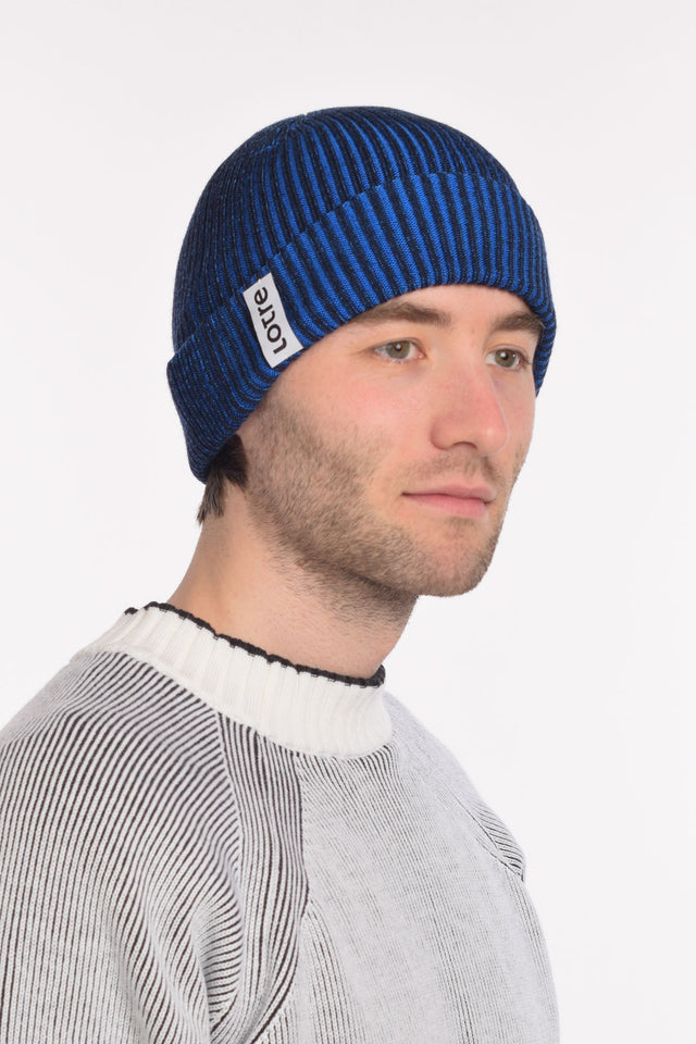 Fritzi Beanie – Leuchtend blau und Dunkelblau