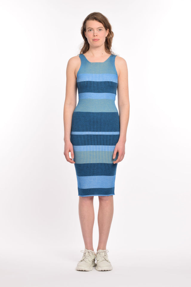 Maia Rib Dress - Blue