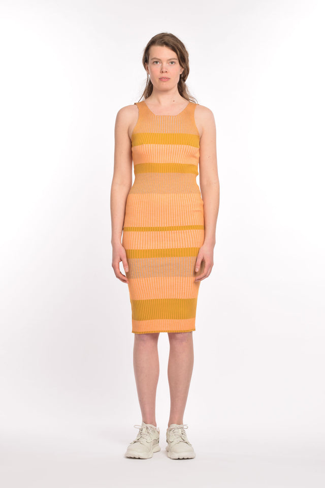 Maia Rib Dress - Orange