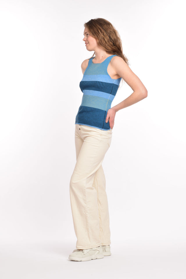 Maia Rib Top - Blue