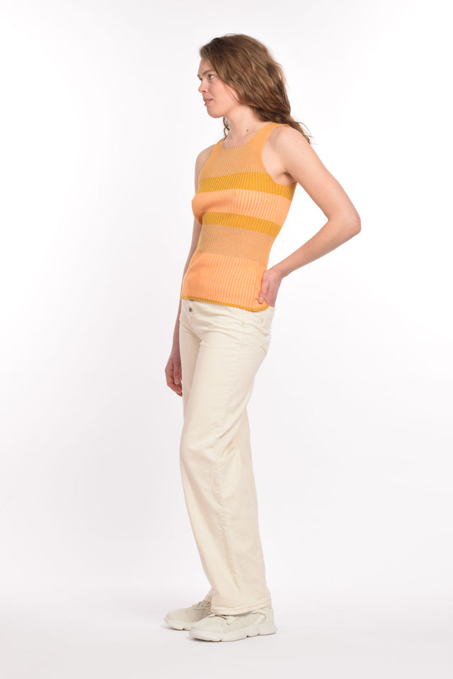 Maia Rib Top - Orange